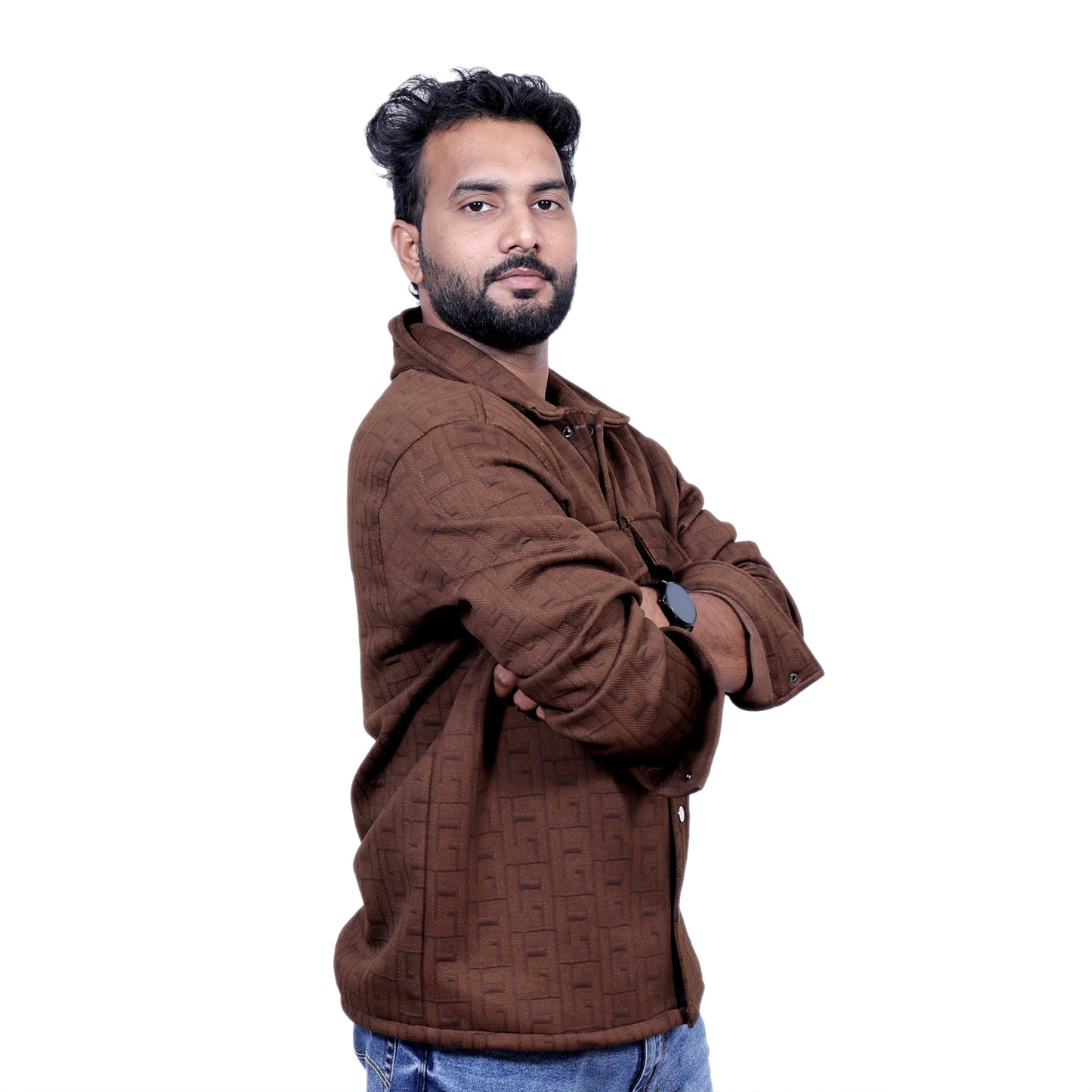 Fendi Overwear Woolen Shirt (Brown)