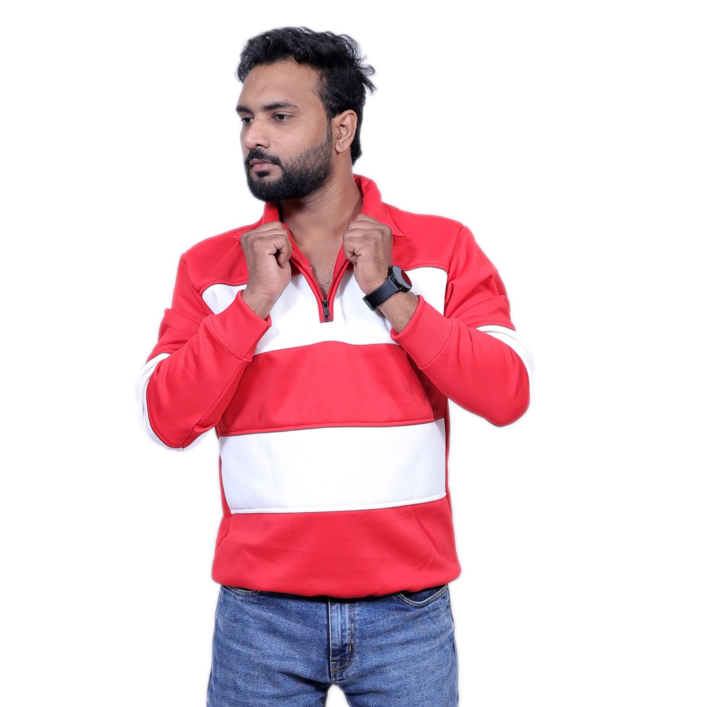 Polo Classy Chained Hoodie (Red&White)