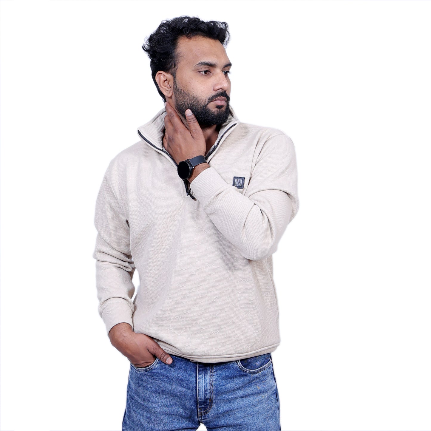 Hugo Boss Premium Chained Hoodie (Light Beige )