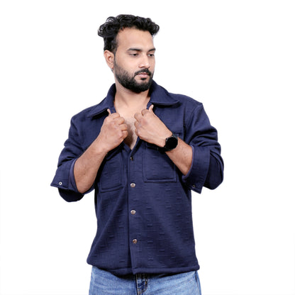 Fendi Overwear Woolen Shirt (Navy)