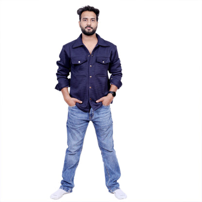 Fendi Overwear Woolen Shirt (Navy)