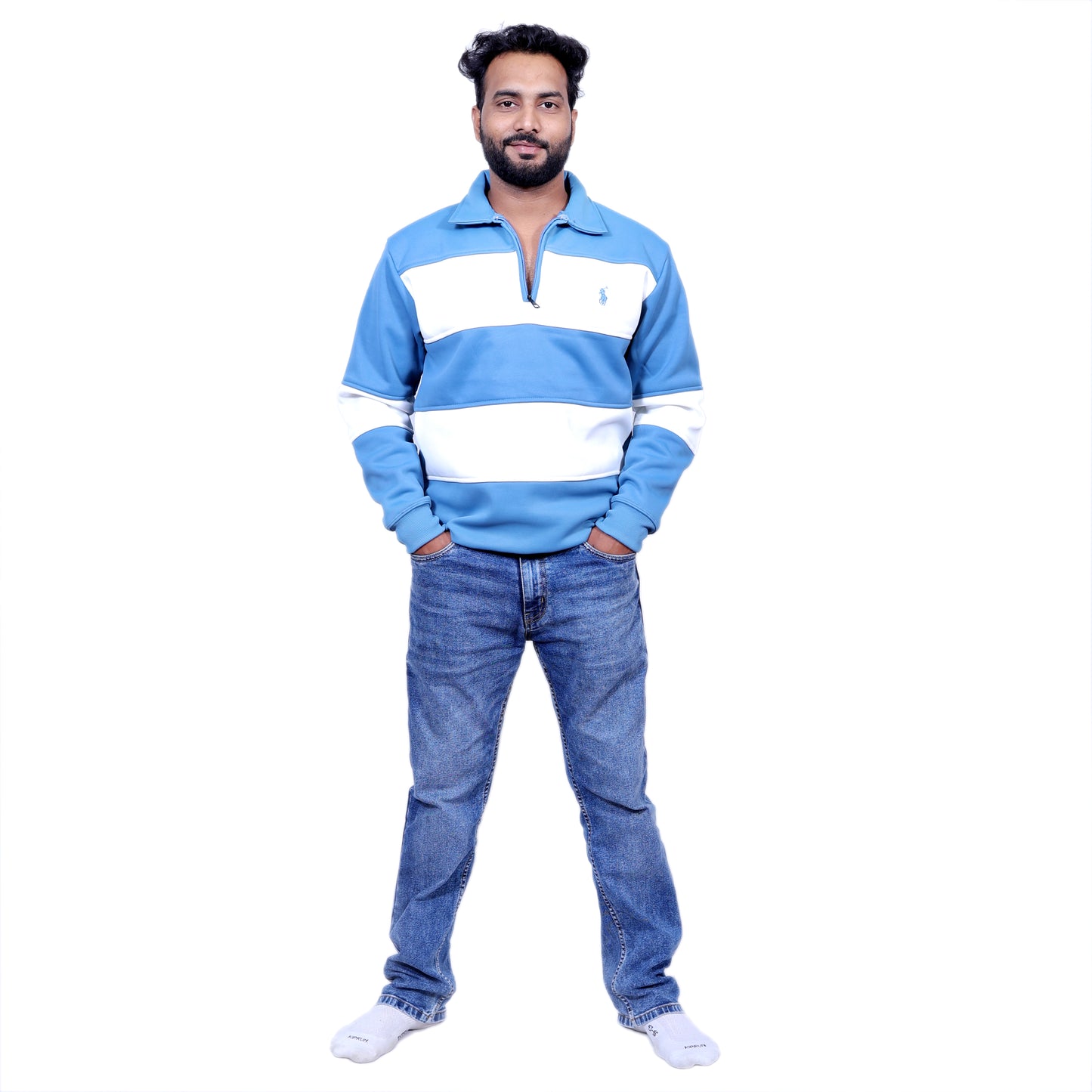 Polo Classy Chained Hoodie (Blue&White)