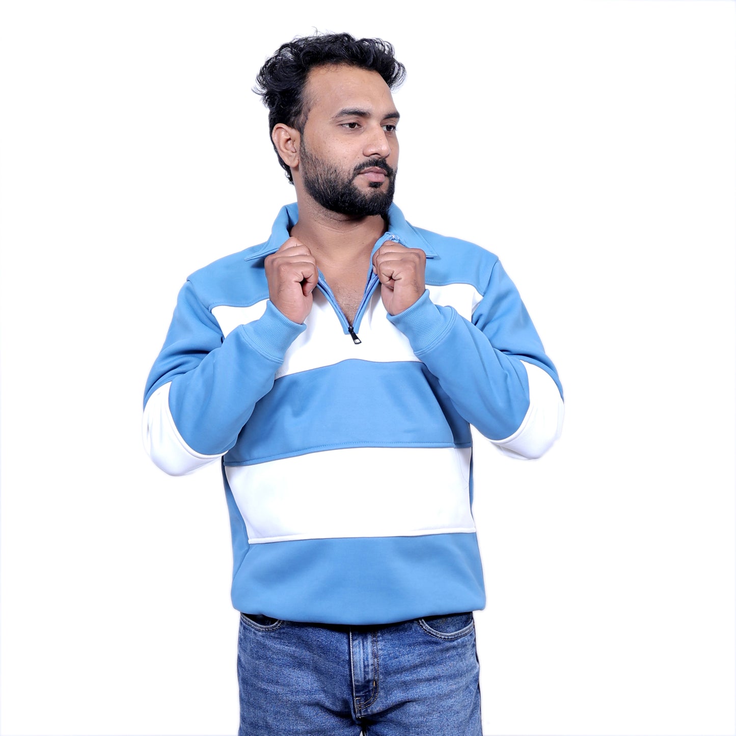 Polo Classy Chained Hoodie (Blue&White)