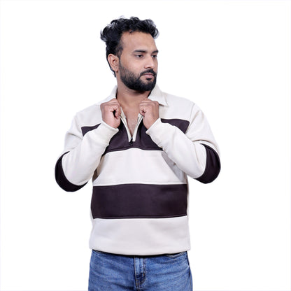 Polo Classy Chained Hoodie (White&Brown)