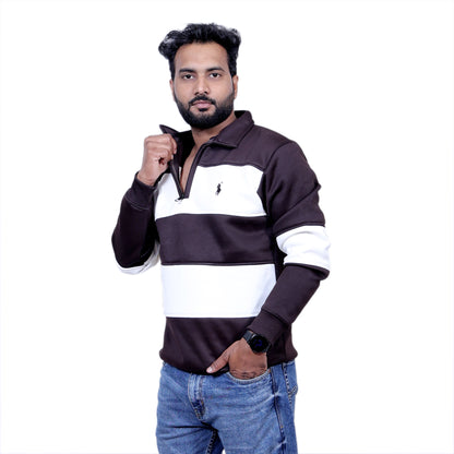 Polo Classy Chained Hoodie (Brown&White)