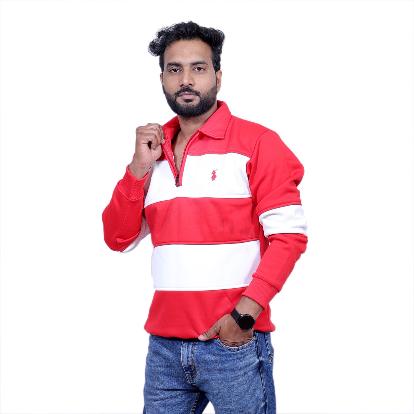 Polo Classy Chained Hoodie (Red&White)