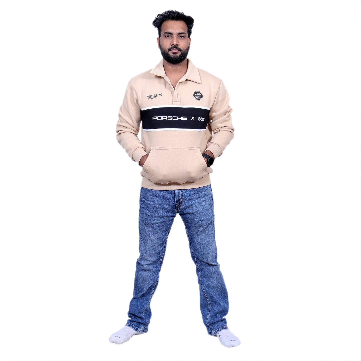 Hugo Boss Porsche Edition Hoodie (Beige&Black)