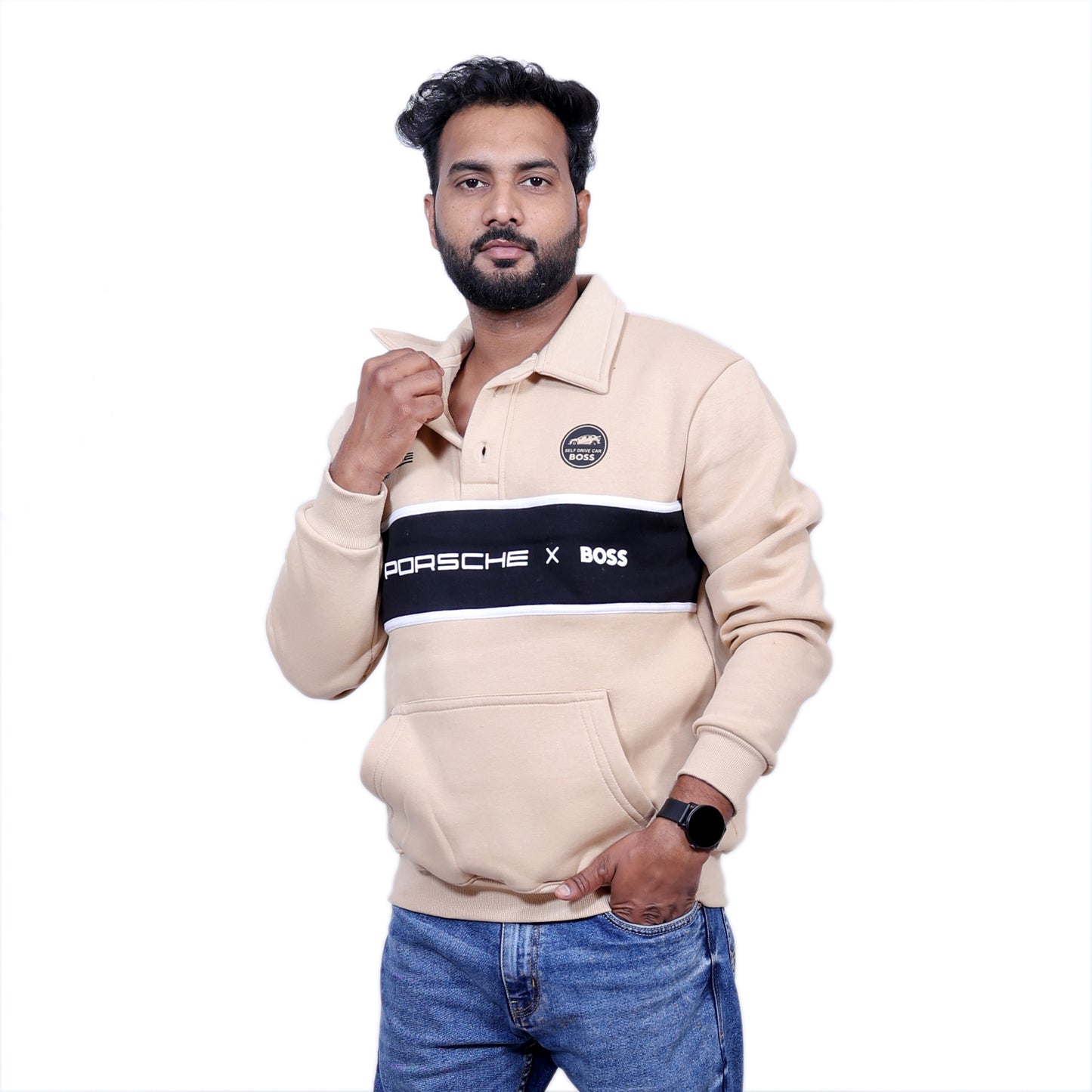 Hugo Boss Porsche Edition Hoodie (Beige&Black)