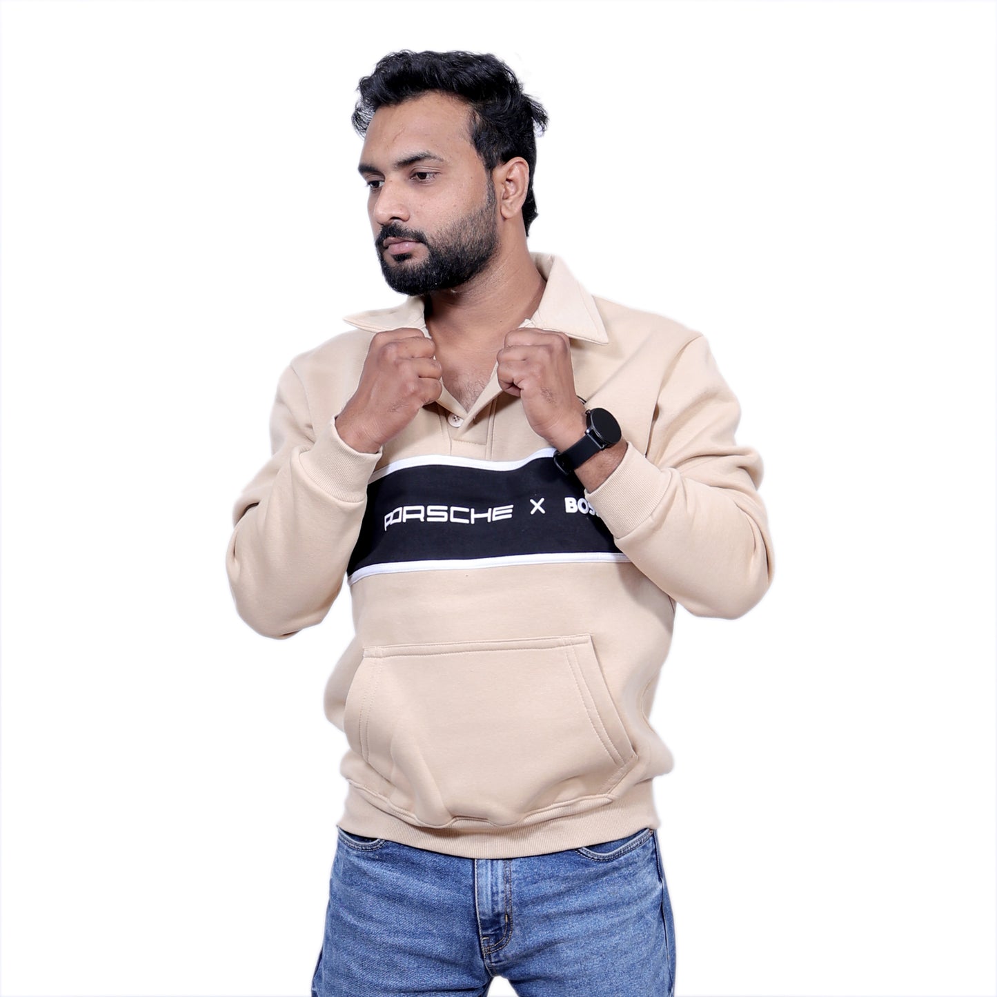 Hugo Boss Porsche Edition Hoodie (Beige&Black)