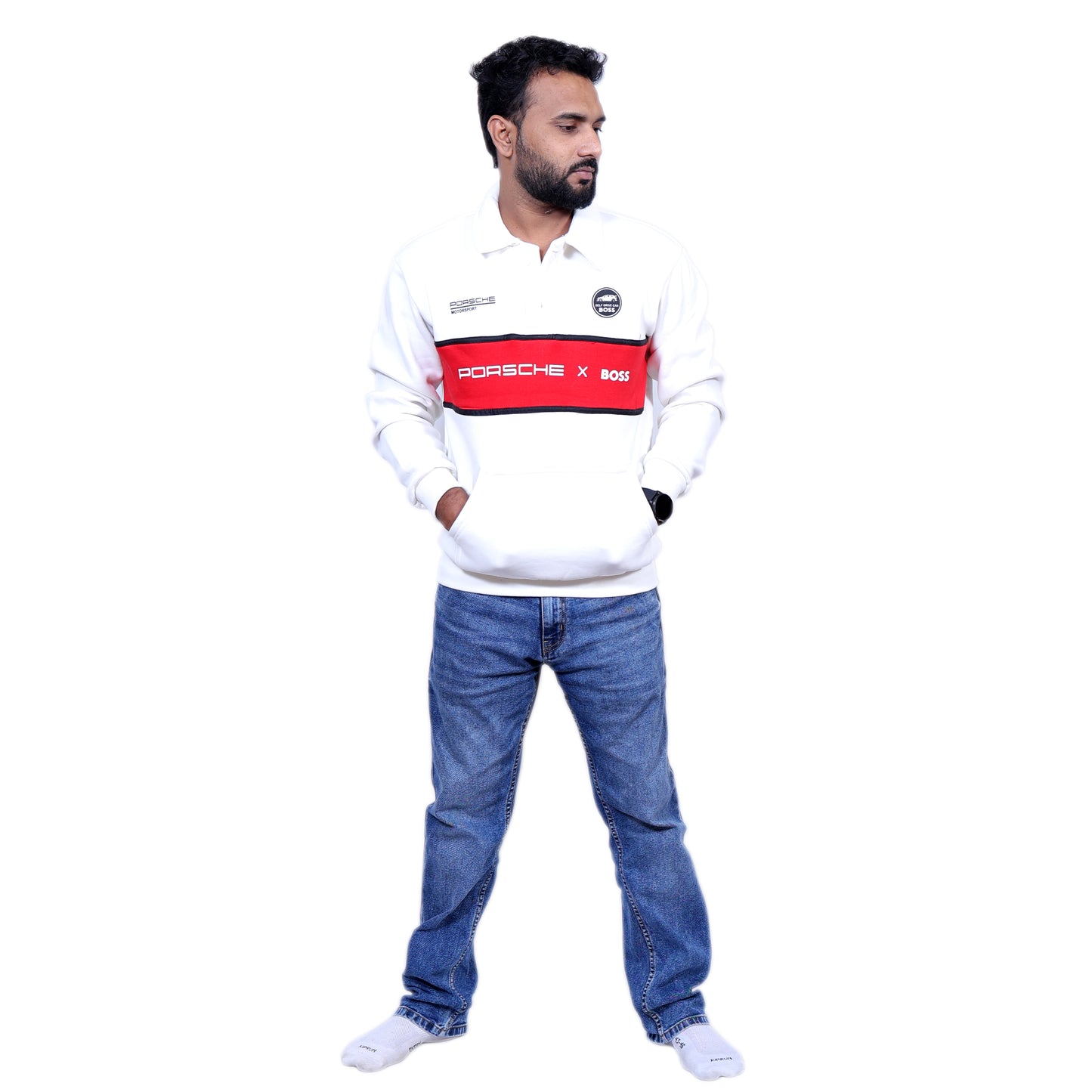 Higo Boss Porsche Edition Hoodie (White&Red)