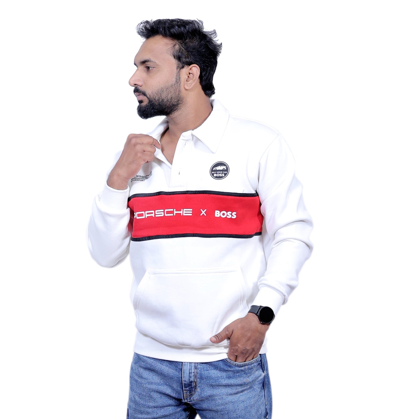 Higo Boss Porsche Edition Hoodie (White&Red)