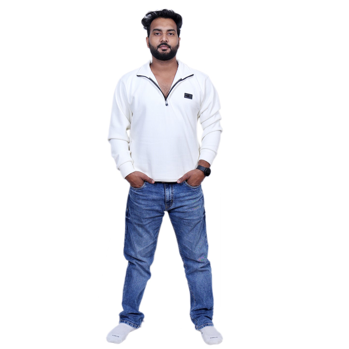 North Face Premium Chained Hoodie (White)