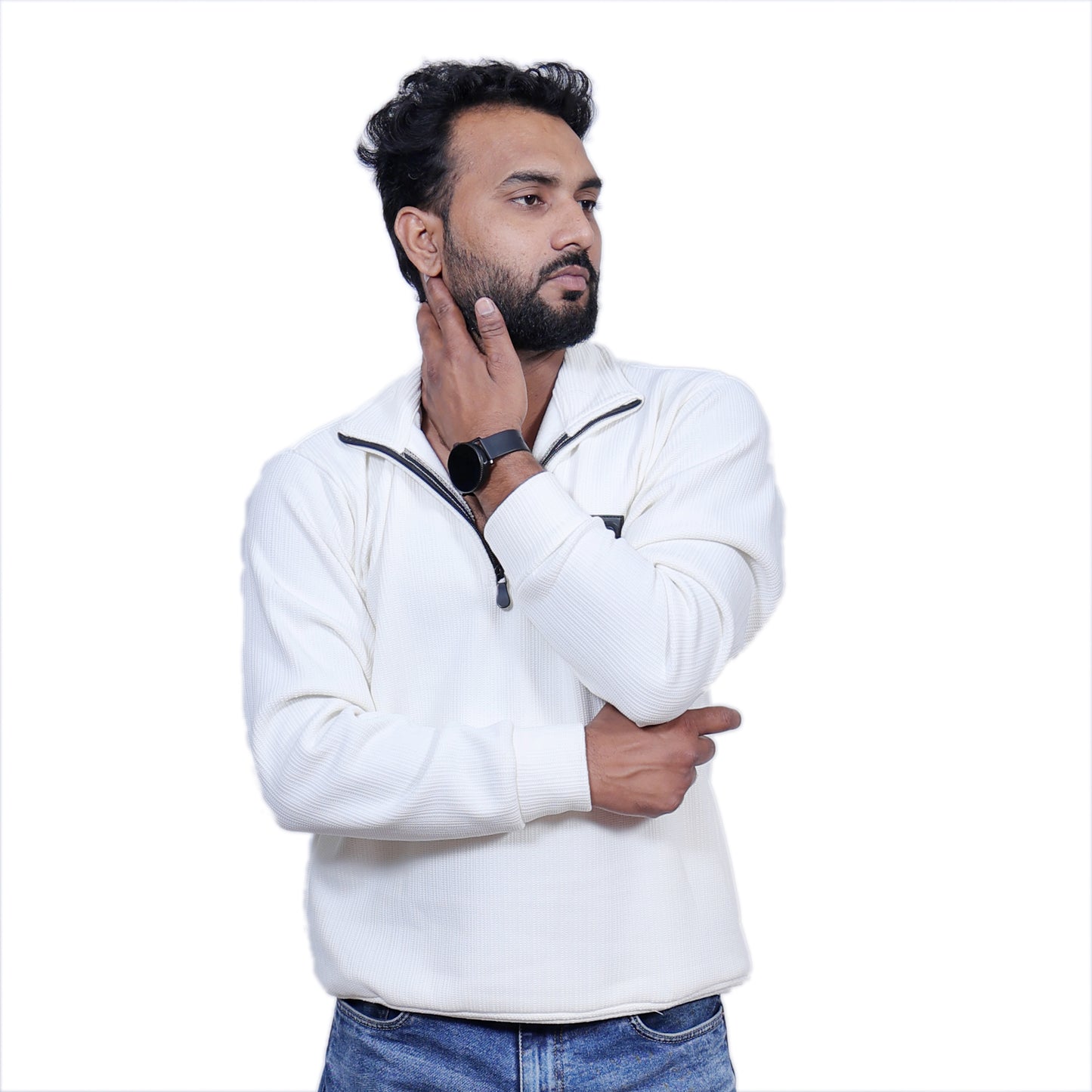 North Face Premium Chained Hoodie (White)